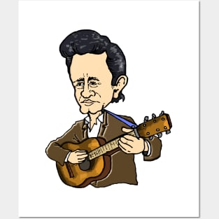 Johnny Cash and Guitar Posters and Art